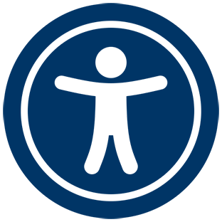 International accessibility symbol in blue