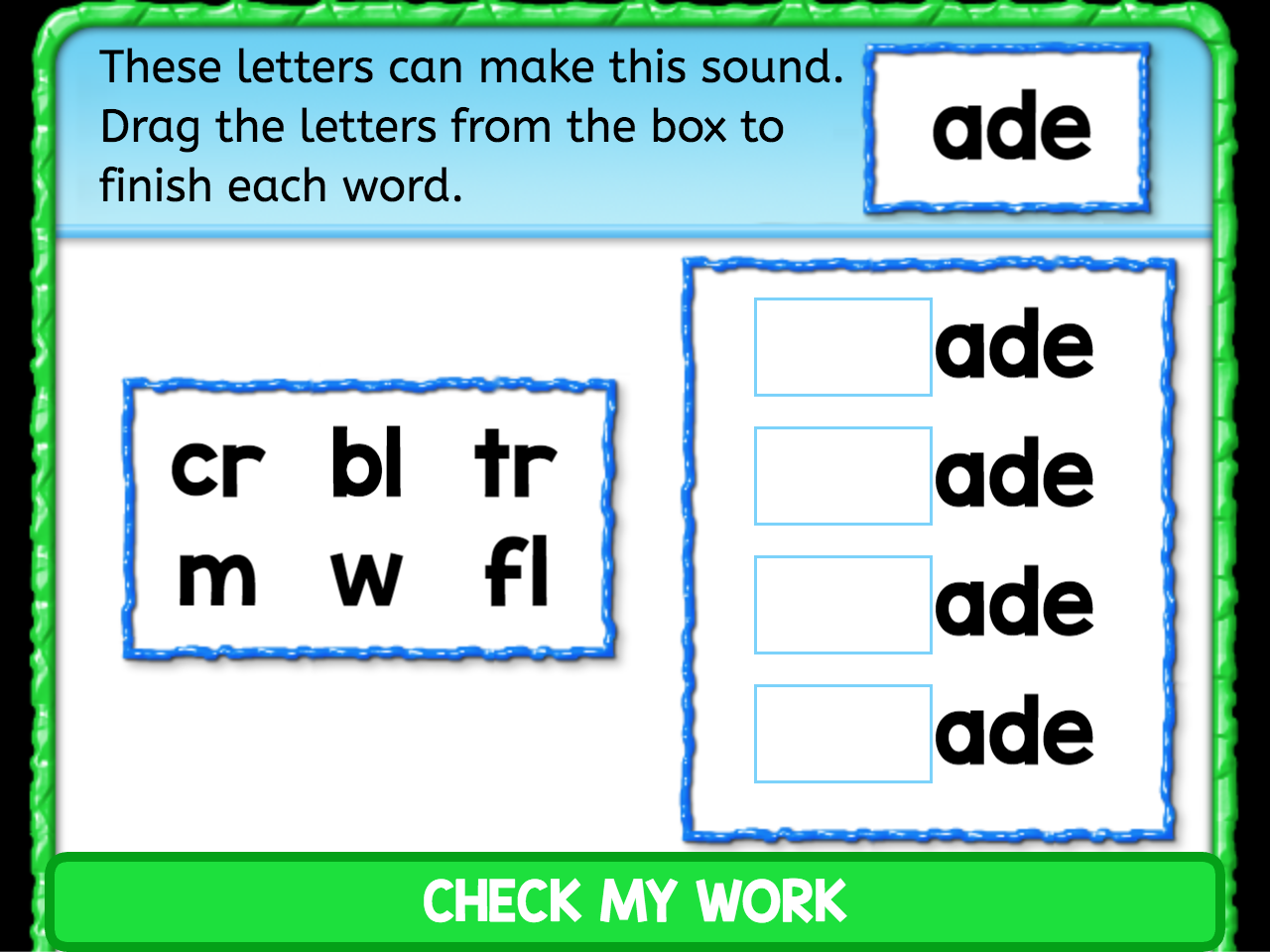 ADE Ending Sounds Interactive Worksheets Page 3 Anywhere Teacher