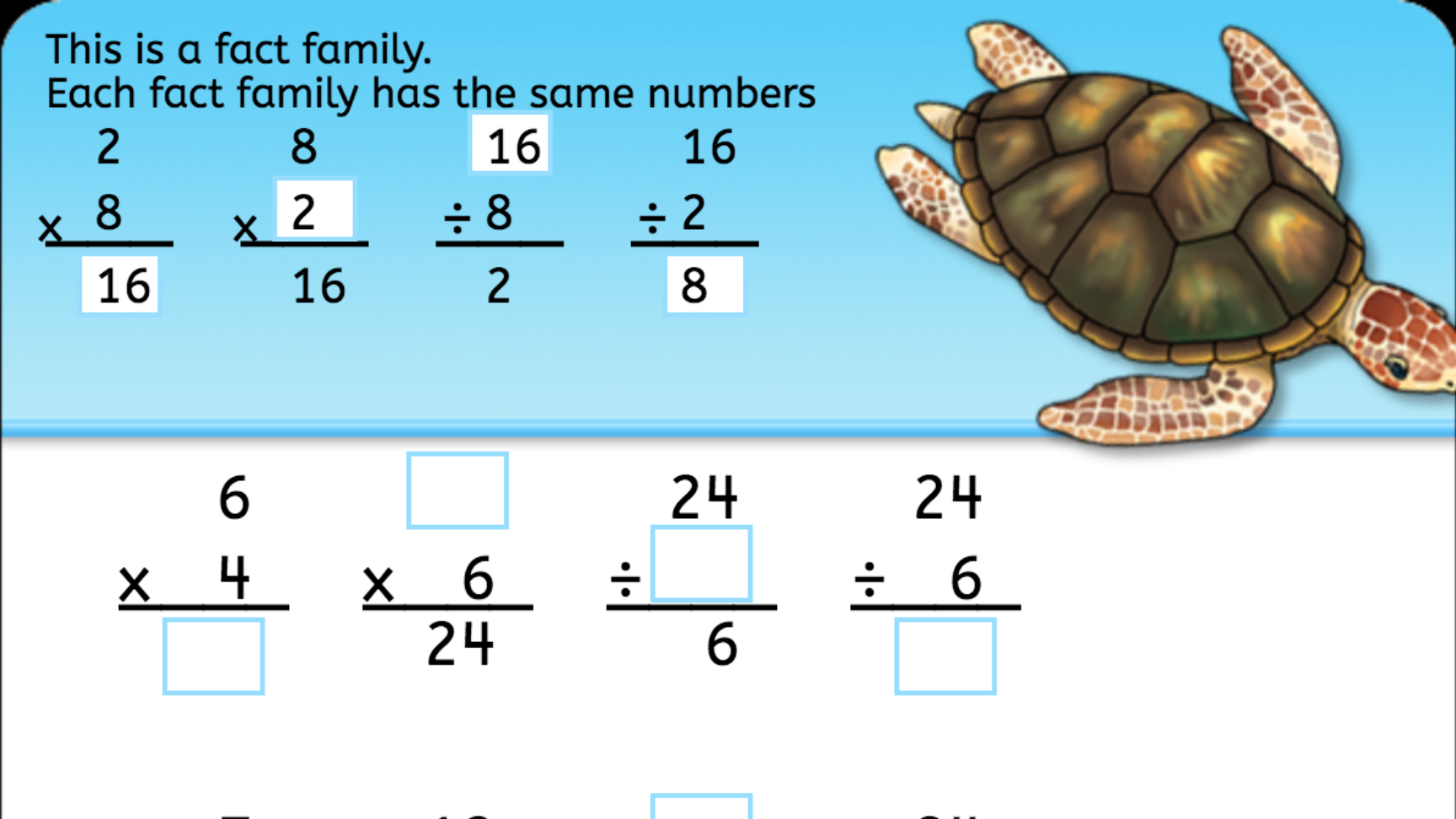 Multiplication Fact Family | Interactive Worksheets | Anywhere Teacher