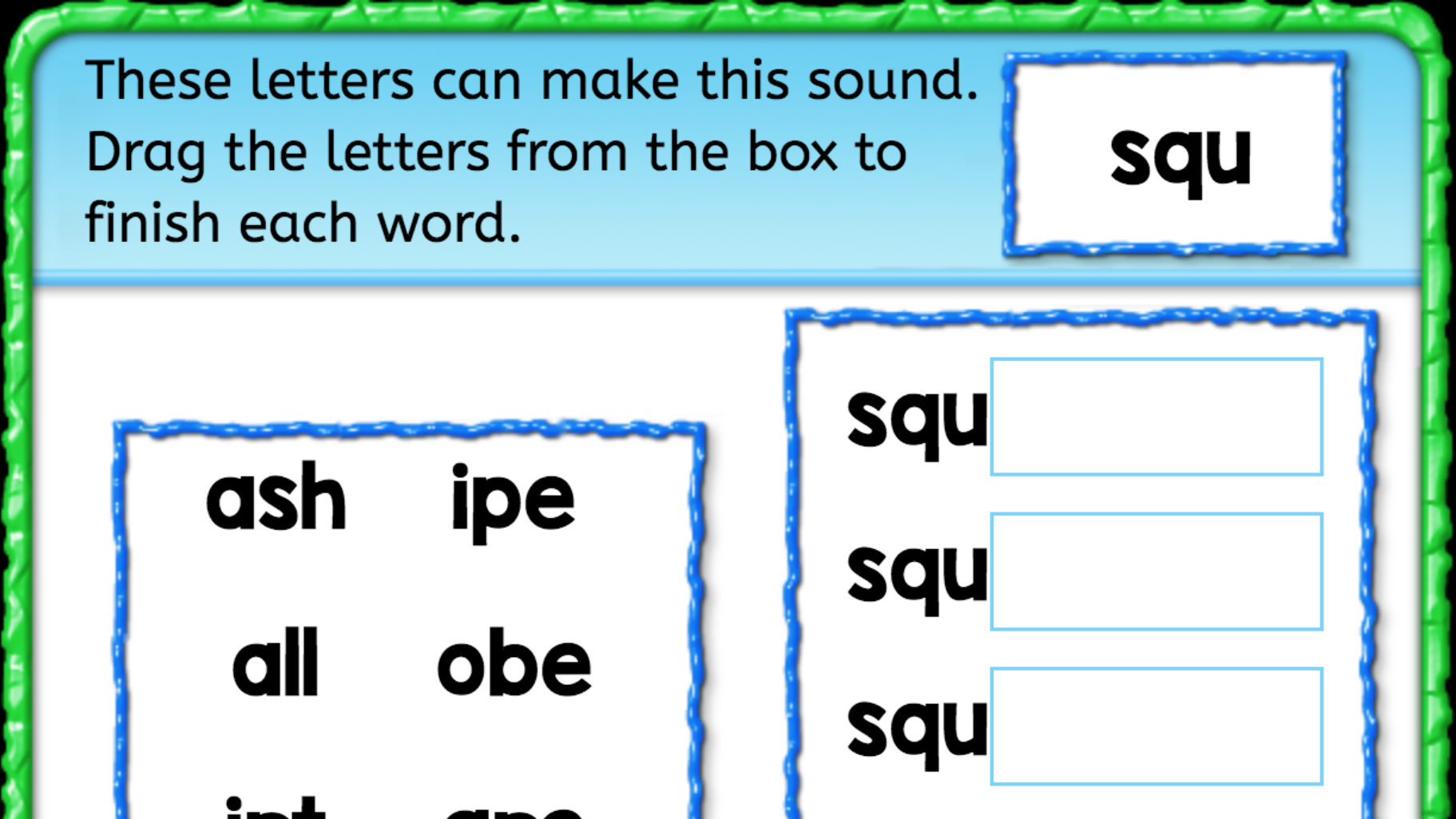 Squ Words Phonics