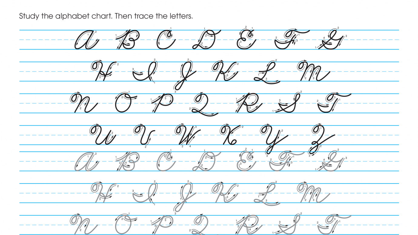 Cursive Writing: Trace Uppercase Letters