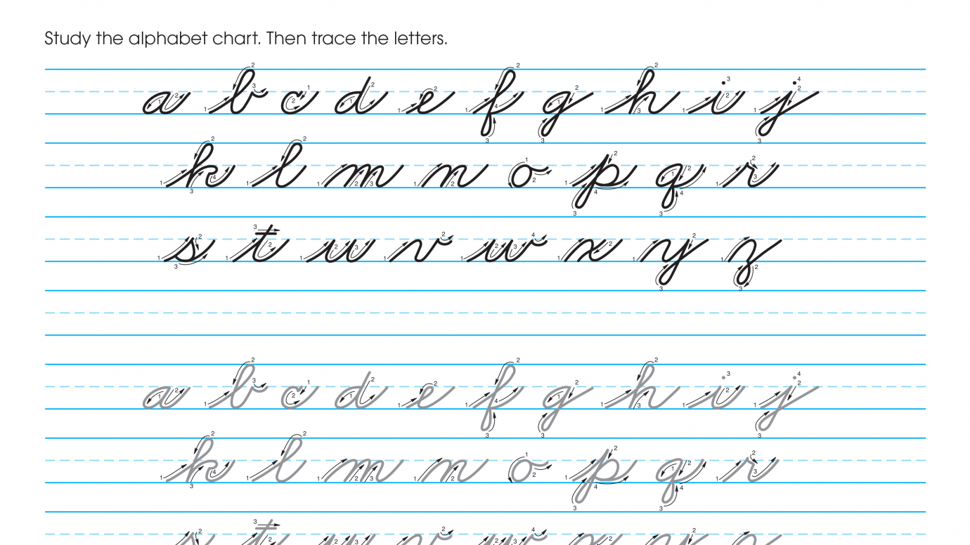 Cursive Writing: Trace Lowercase Letters