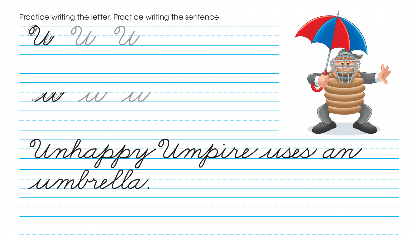 Cursive Writing: Practice Uu
