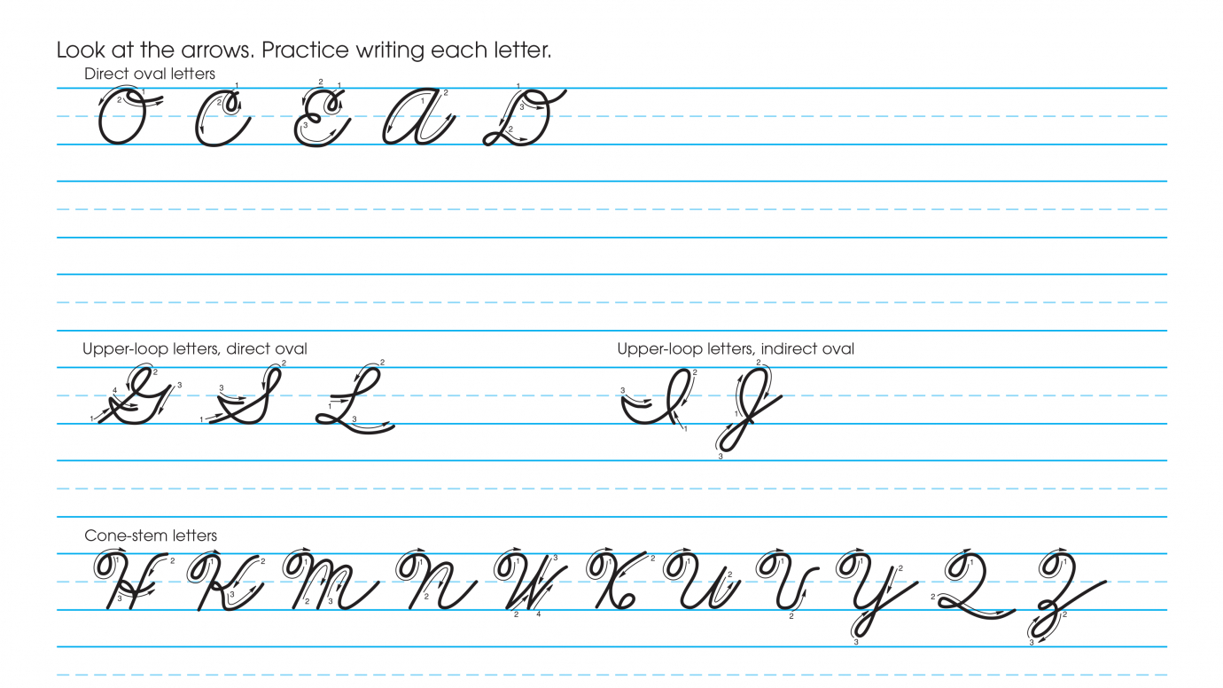 Cursive Writing: Unique Uppercase Letters Practice 1