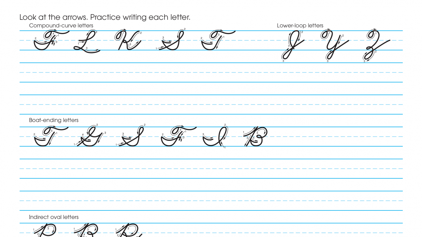 Cursive Writing: Unique Uppercase Letters Practice 2