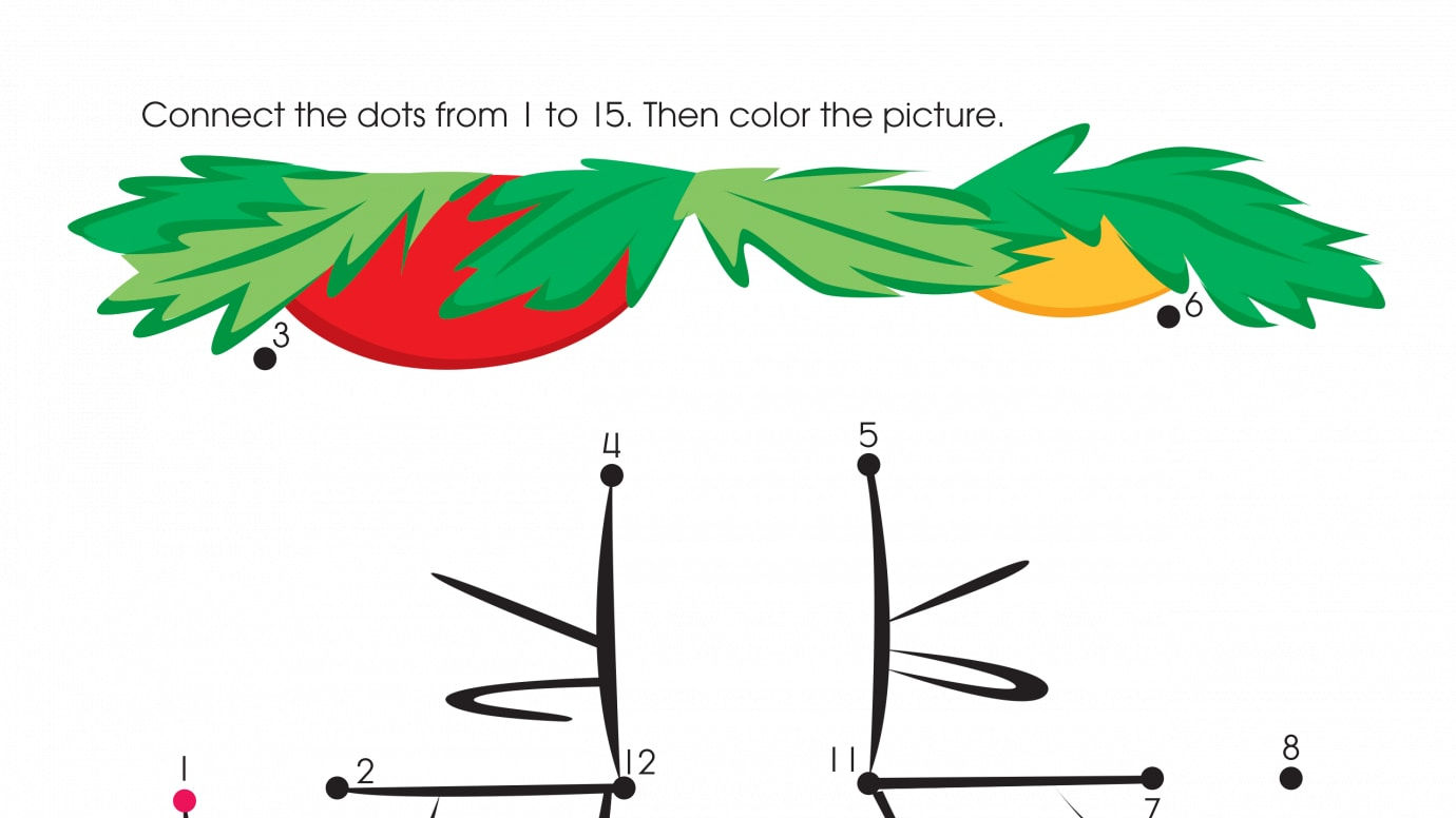 Holiday Under the Tree Dot-to-Dots 1-15