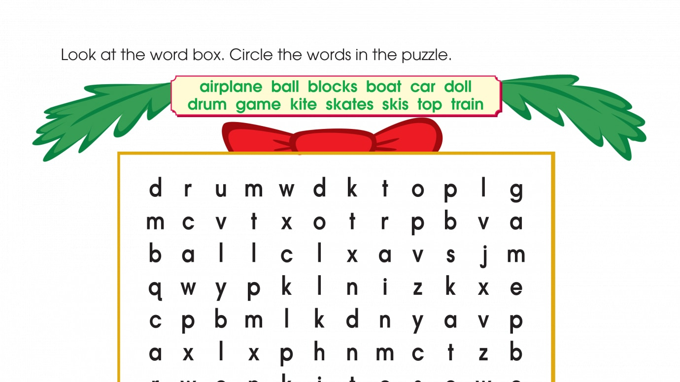 Holiday Word Search Toys Galore