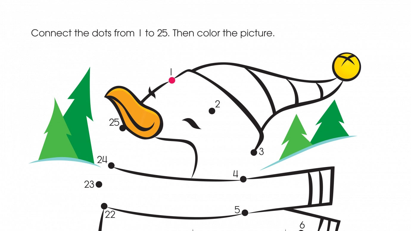 Holiday Graceful Glider Dot-to-Dots 1-25