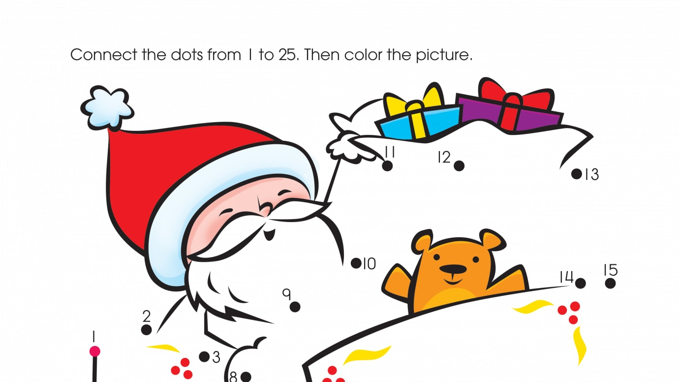 Holiday Santa's Ride Dot-to-Dots 1-25