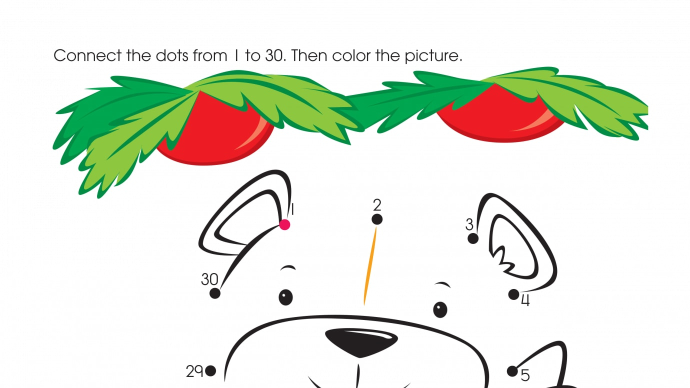 Holiday A Cuddly Friend Dot-to-Dots 1-30