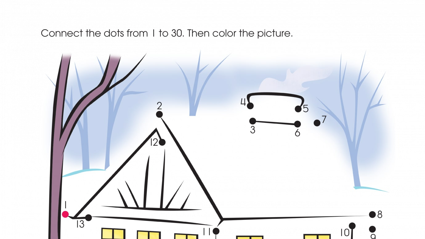 Holiday Winter Wonderland Dot-to-Dots 1-30