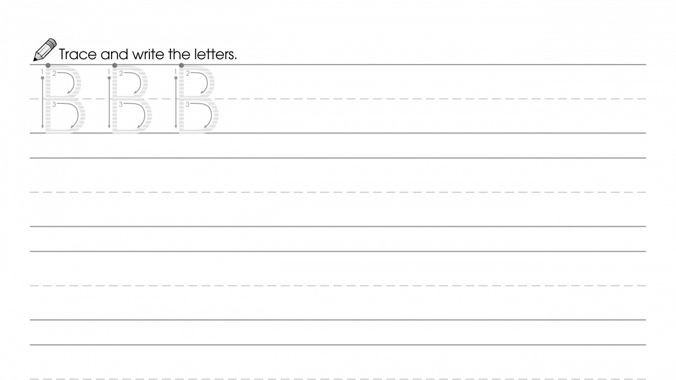 Writing Uppercase & Lowercase B