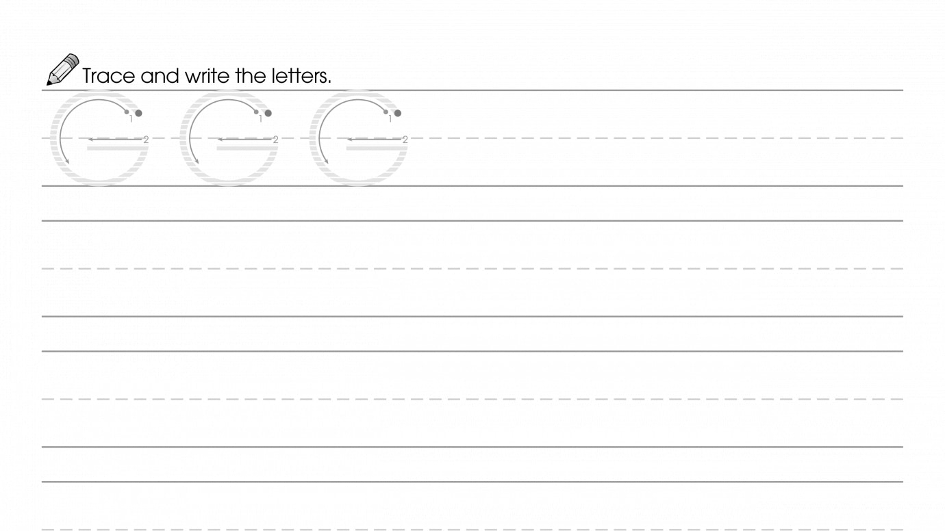 Writing Uppercase & Lowercase G