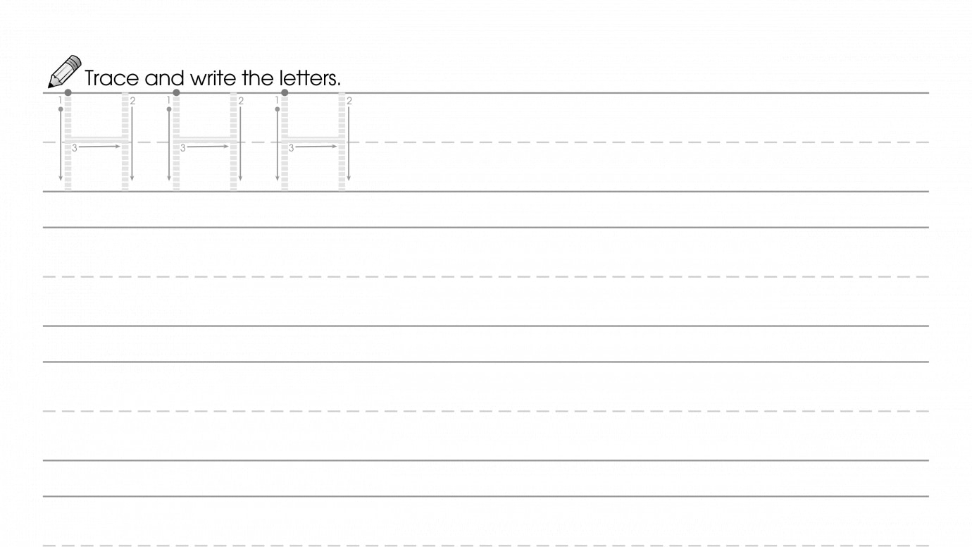 Writing Uppercase & Lowercase H