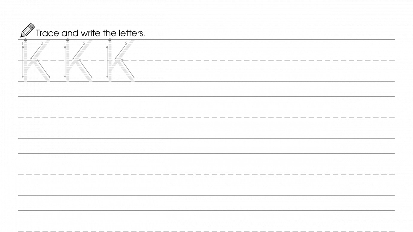 Writing Uppercase & Lowercase K