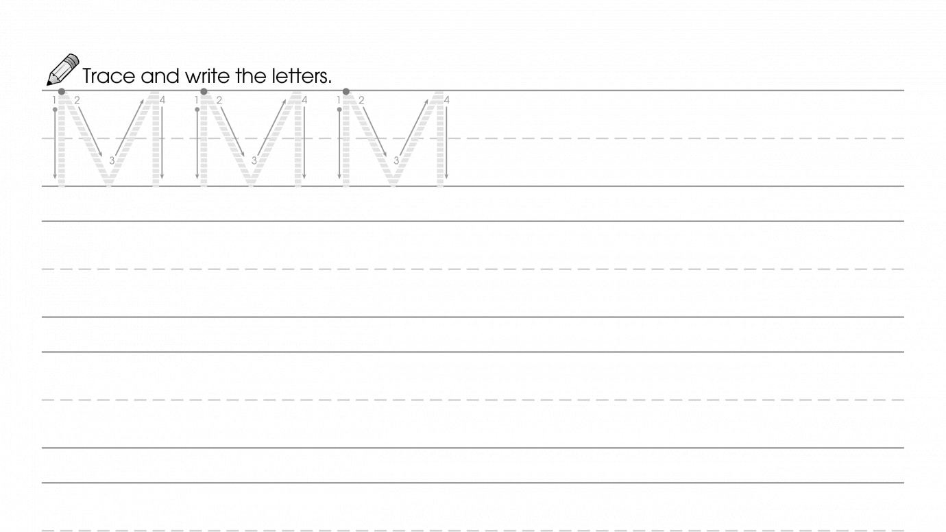 Writing Uppercase & Lowercase M