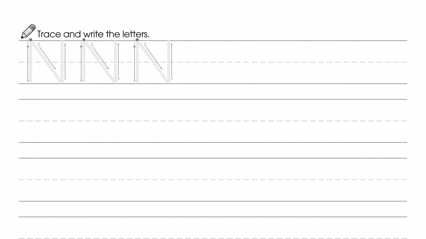 Writing Uppercase & Lowercase N