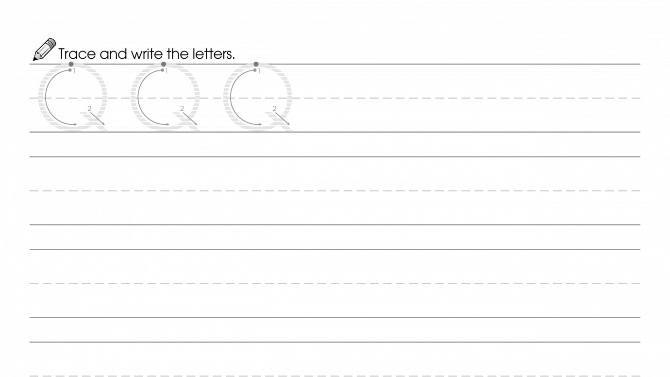 Writing Uppercase & Lowercase Q