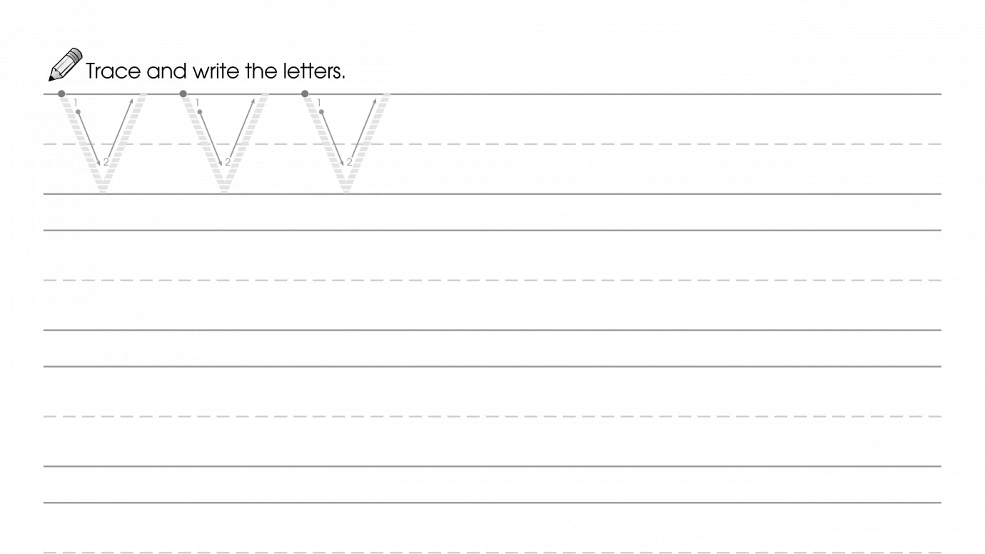 Writing Uppercase & Lowercase V