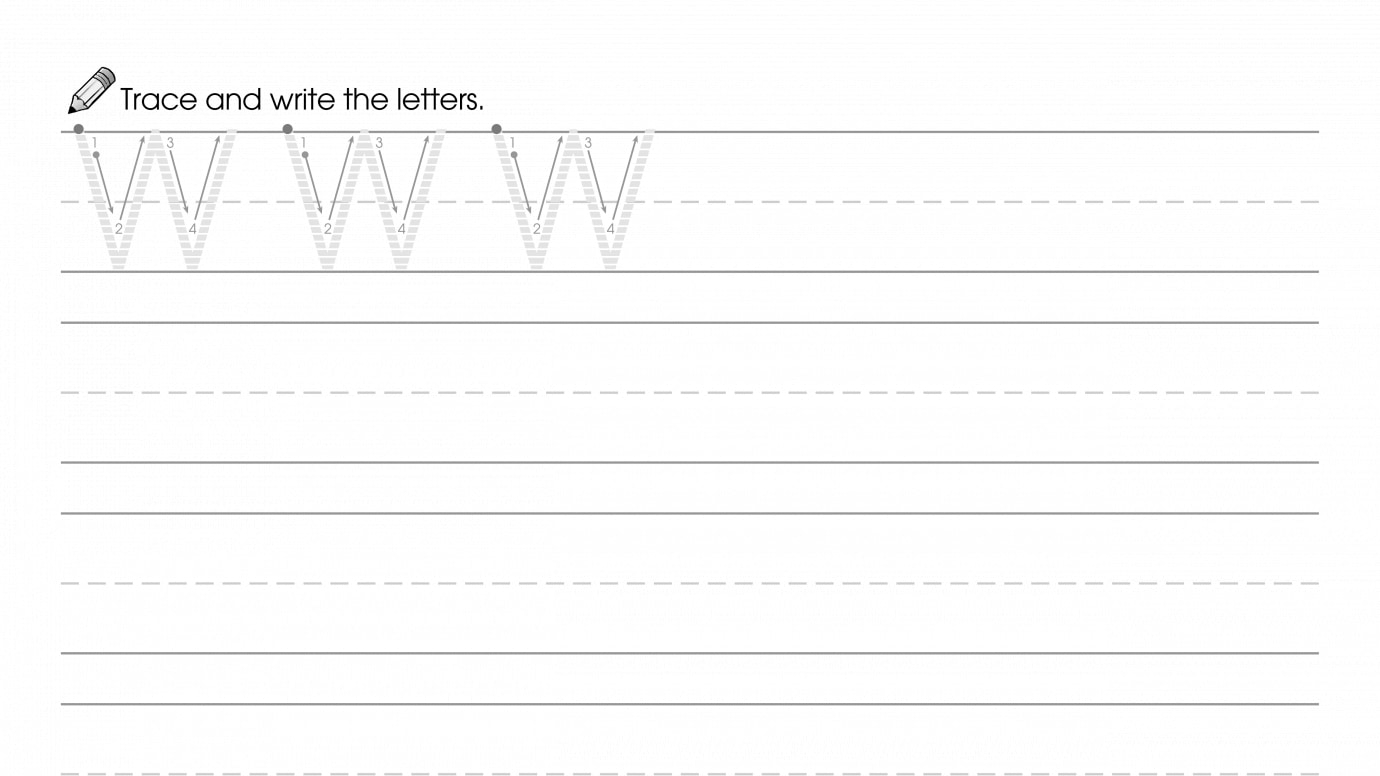Writing Uppercase & Lowercase W