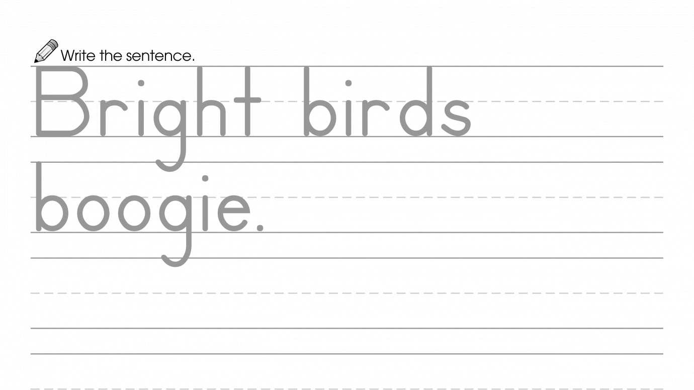 Writing Beginning B Word Sentence
