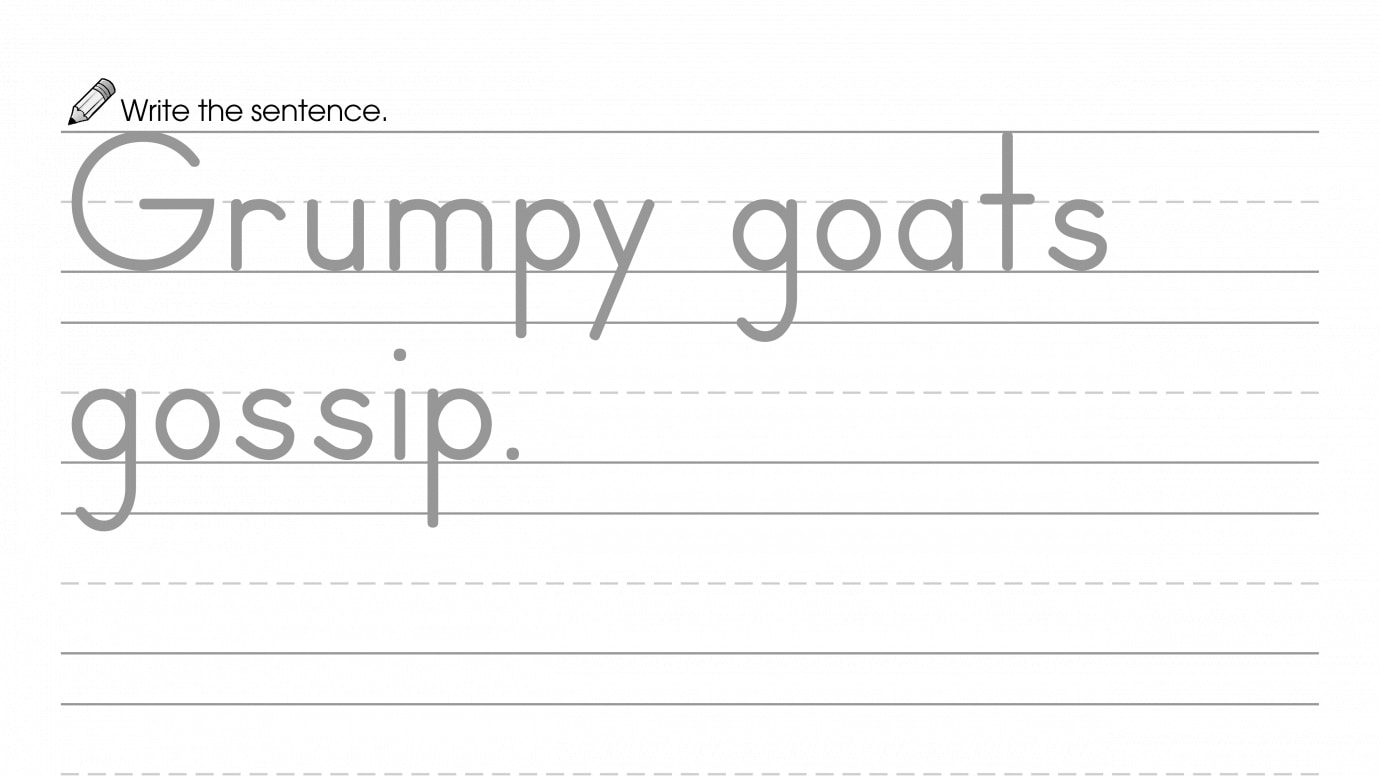 Writing Beginning G Word Sentence