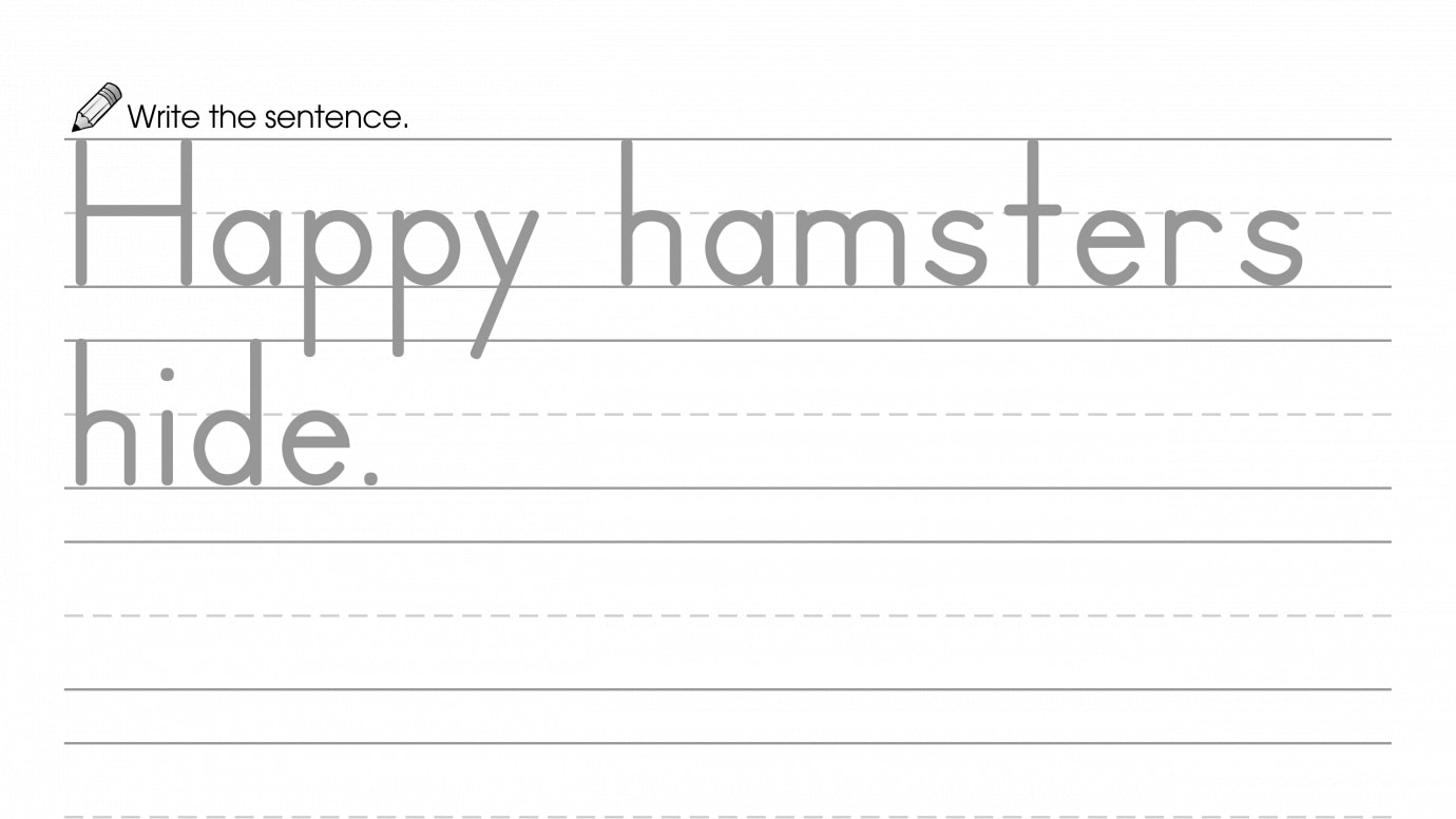Writing Beginning H Word Sentence