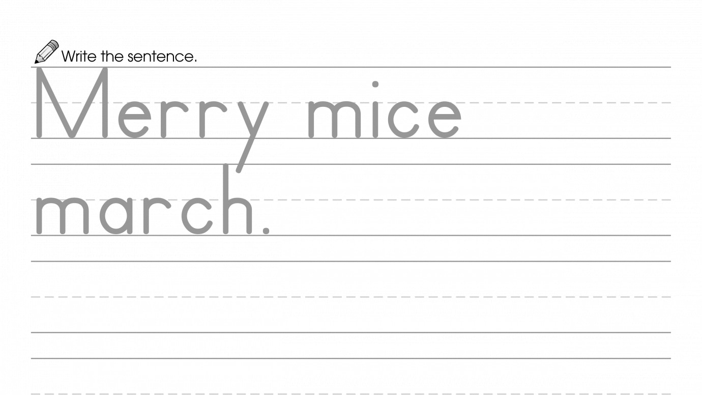 Writing Beginning M Word Sentence