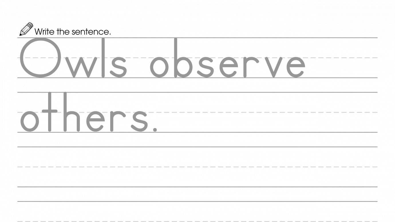 Writing Beginning O Word Sentence