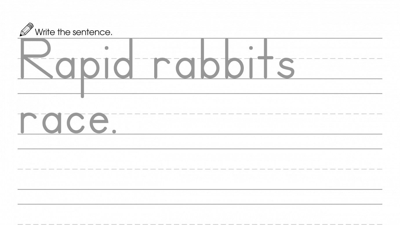Writing Beginning R Word Sentence