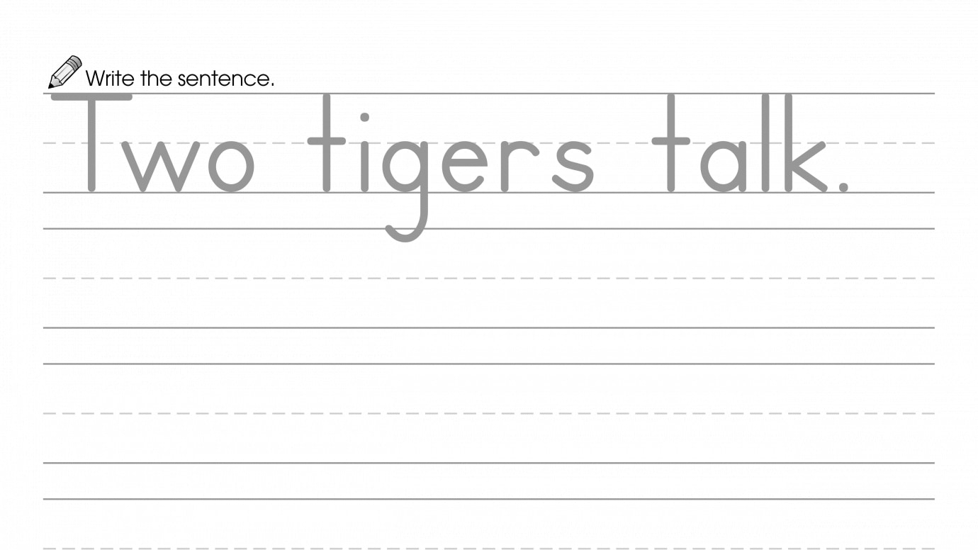 Writing Beginning T Word Sentence