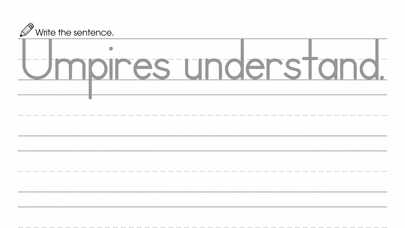 Writing Beginning U Word Sentence