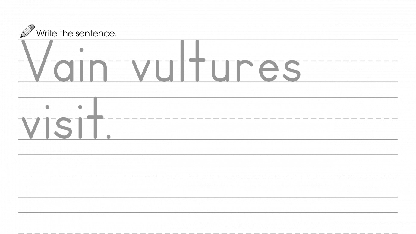 Writing Beginning V Word Sentence