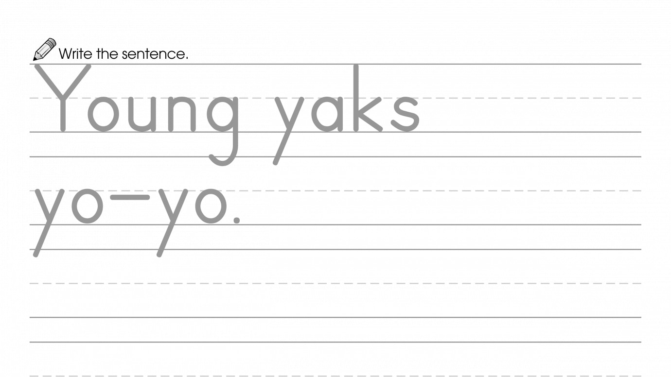 Writing Beginning Y Word Sentence