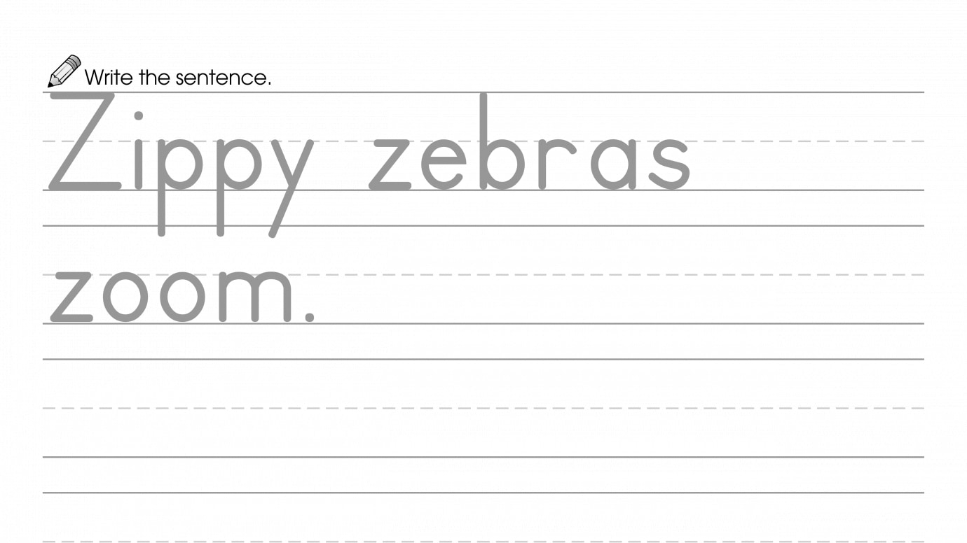 Writing Beginning Z Word Sentence