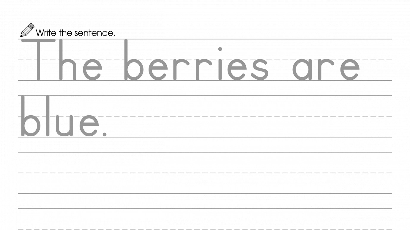 Writing a Sentence about Blue