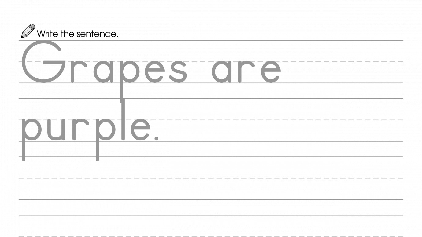 Writing a Sentence about Purple