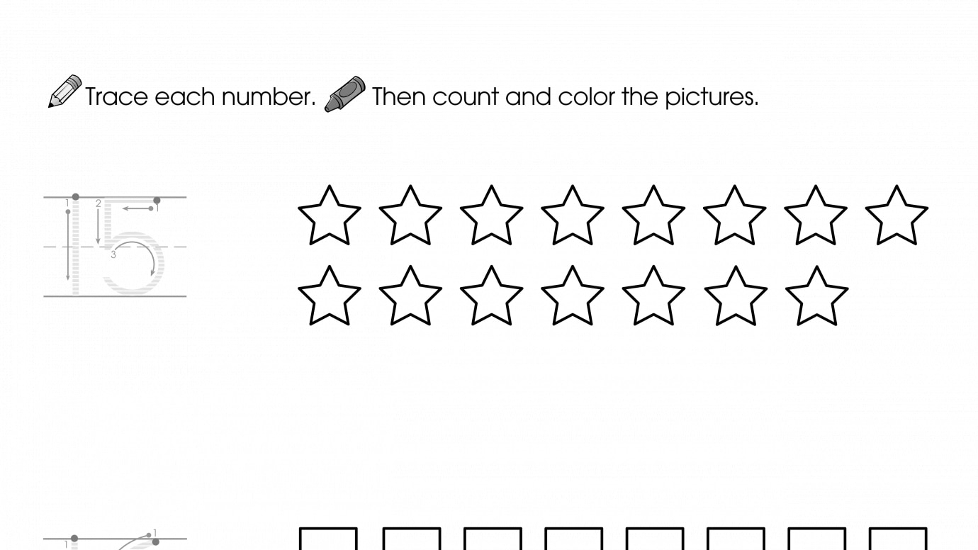 Trace, Count & Color 15-17
