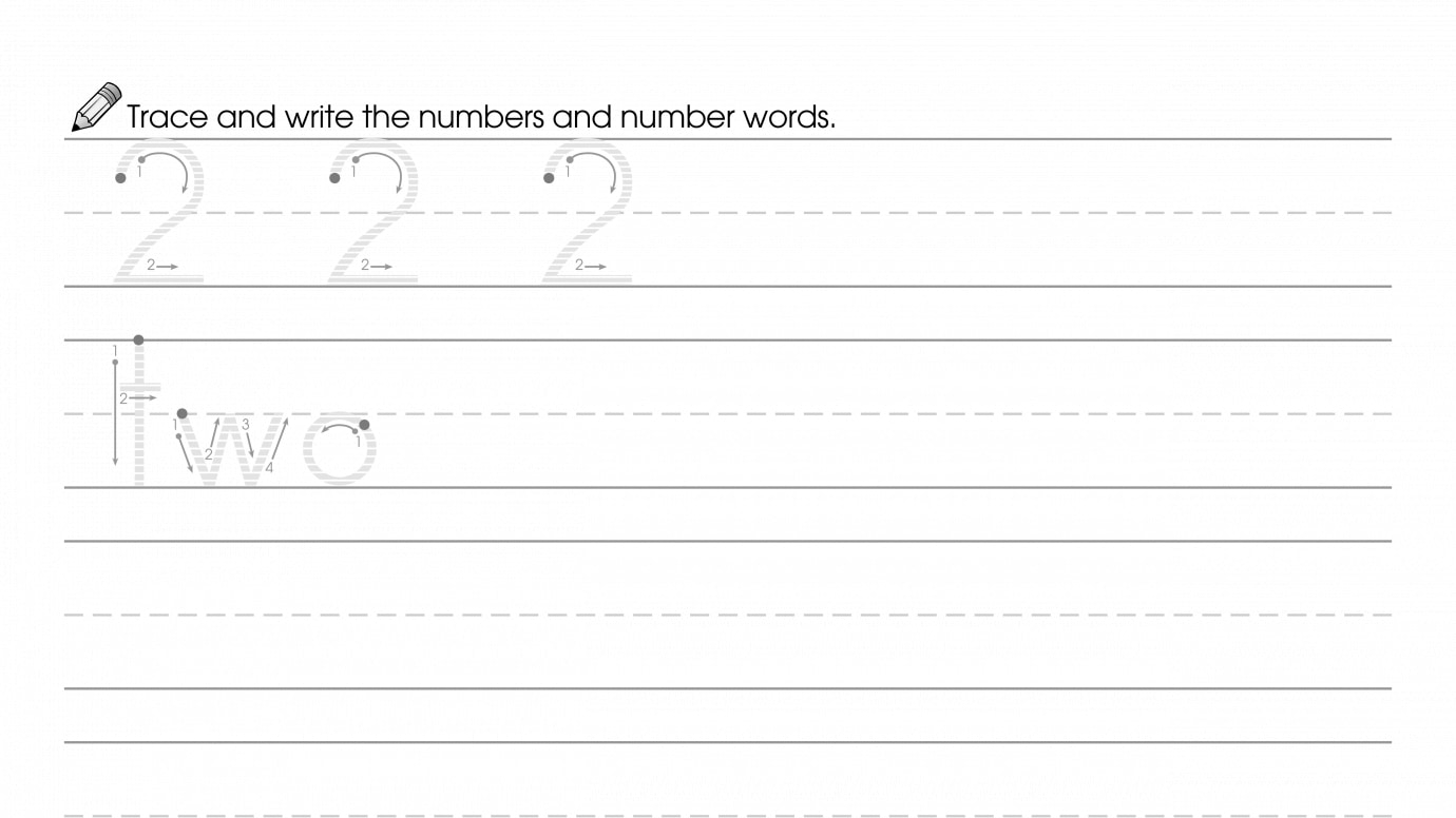 Trace & Write 2 and Two | Anywhere Teacher