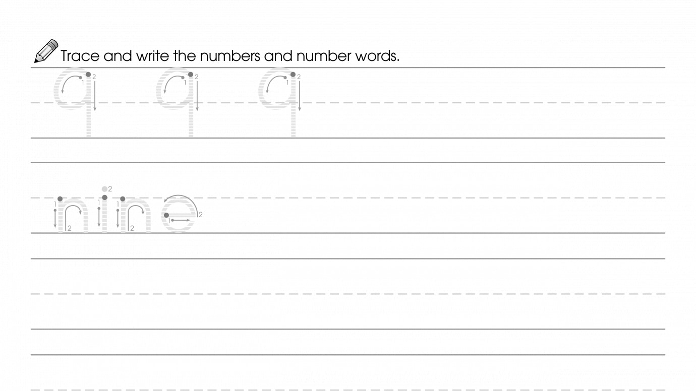 Trace & Write 9 and Nine