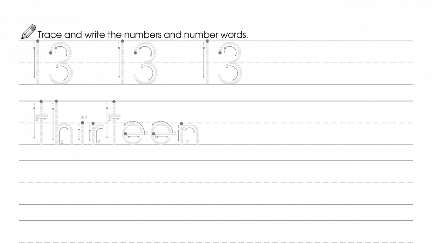Trace & Write 13 and Thirteen