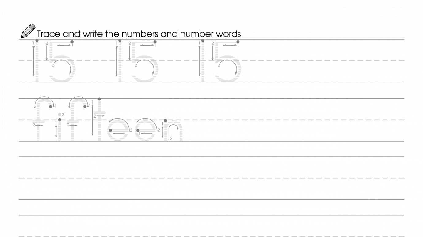 Trace & Write 15 and Fifteen