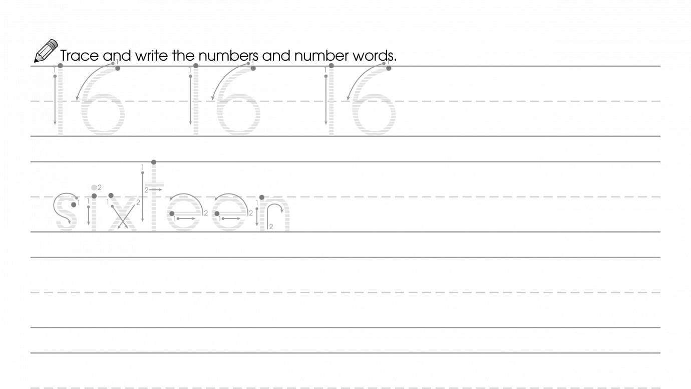 Trace & Write 16 and Sixteen