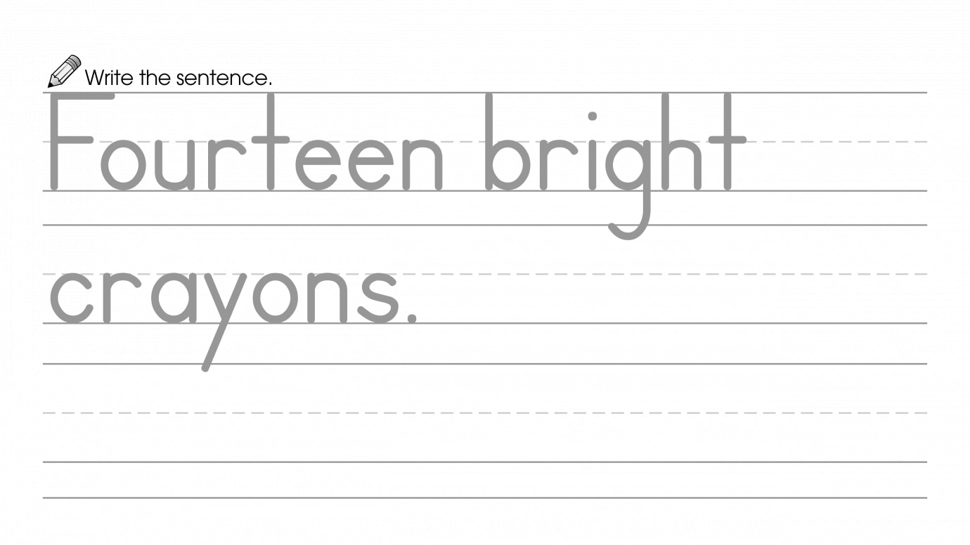 Write about Fourteen, then Draw & Color the Picture