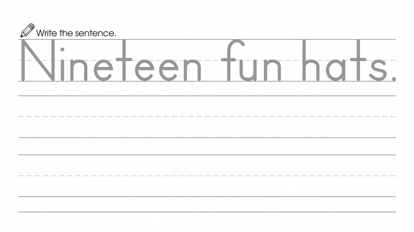Write about Nineteen, then Draw & Color the Picture