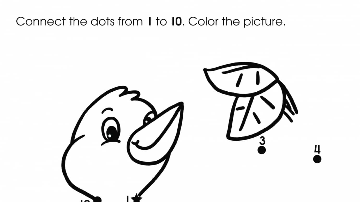 Dot-To-Dots 1-10 Bird