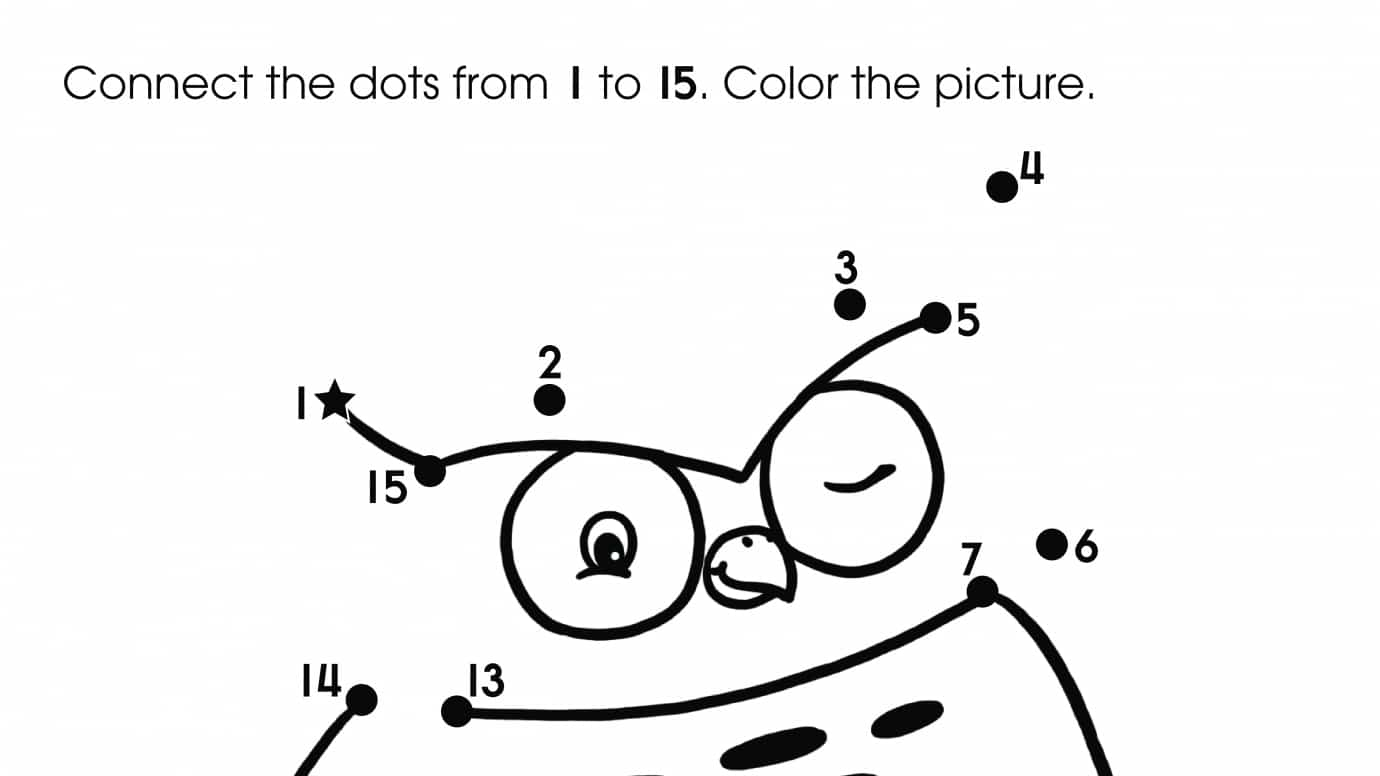 Dot-To-Dots 1-15 Owl