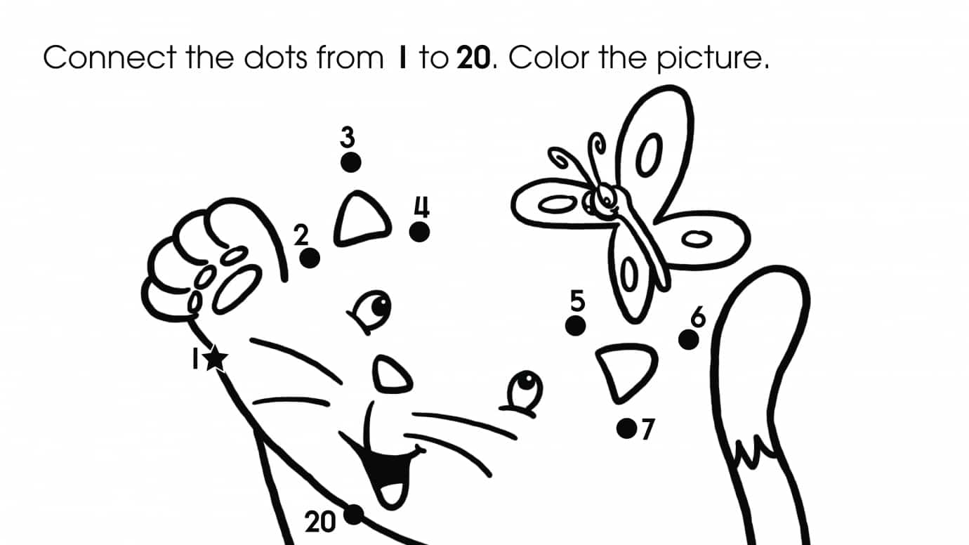 Dot-To-Dots 1-20 Cat | Anywhere Teacher