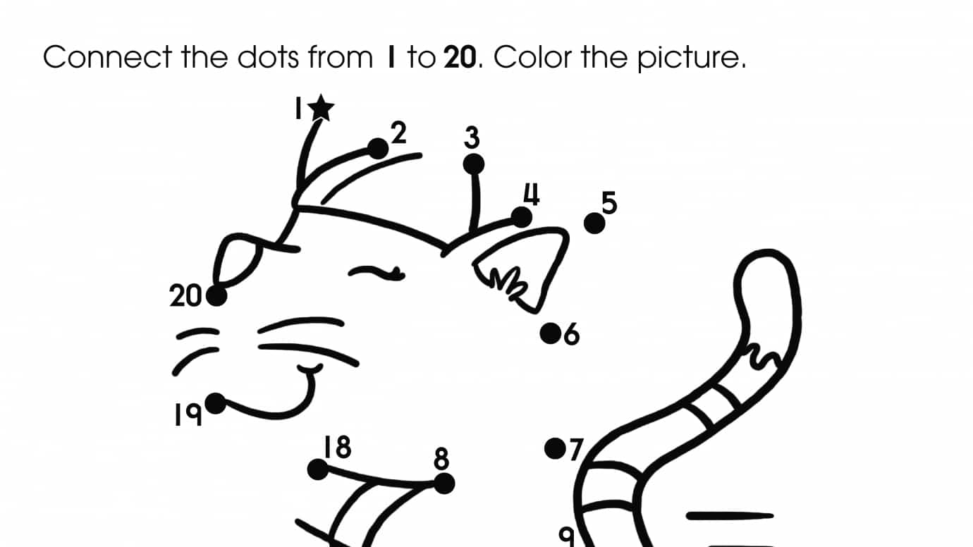 Dot-To-Dots 1-20 Cat | Anywhere Teacher