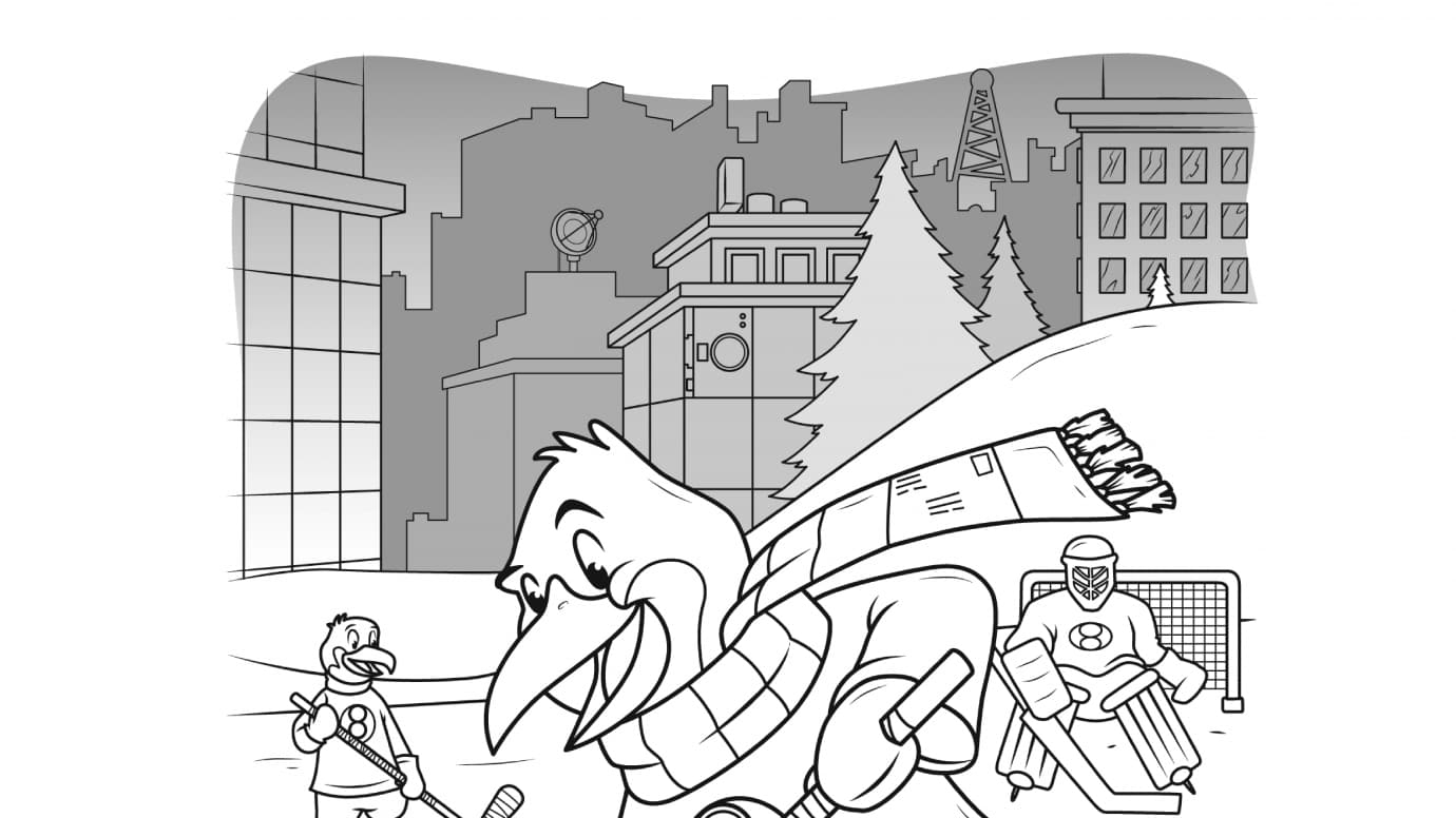 Hidden Pictures Hockey Penguin